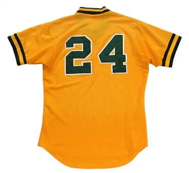 1989 Rickey Henderson Game Used Oakland As Yellow Jersey